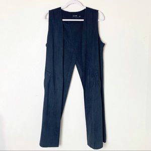 Do + Be Faux Suede Long Duster Sleeveless Vest M